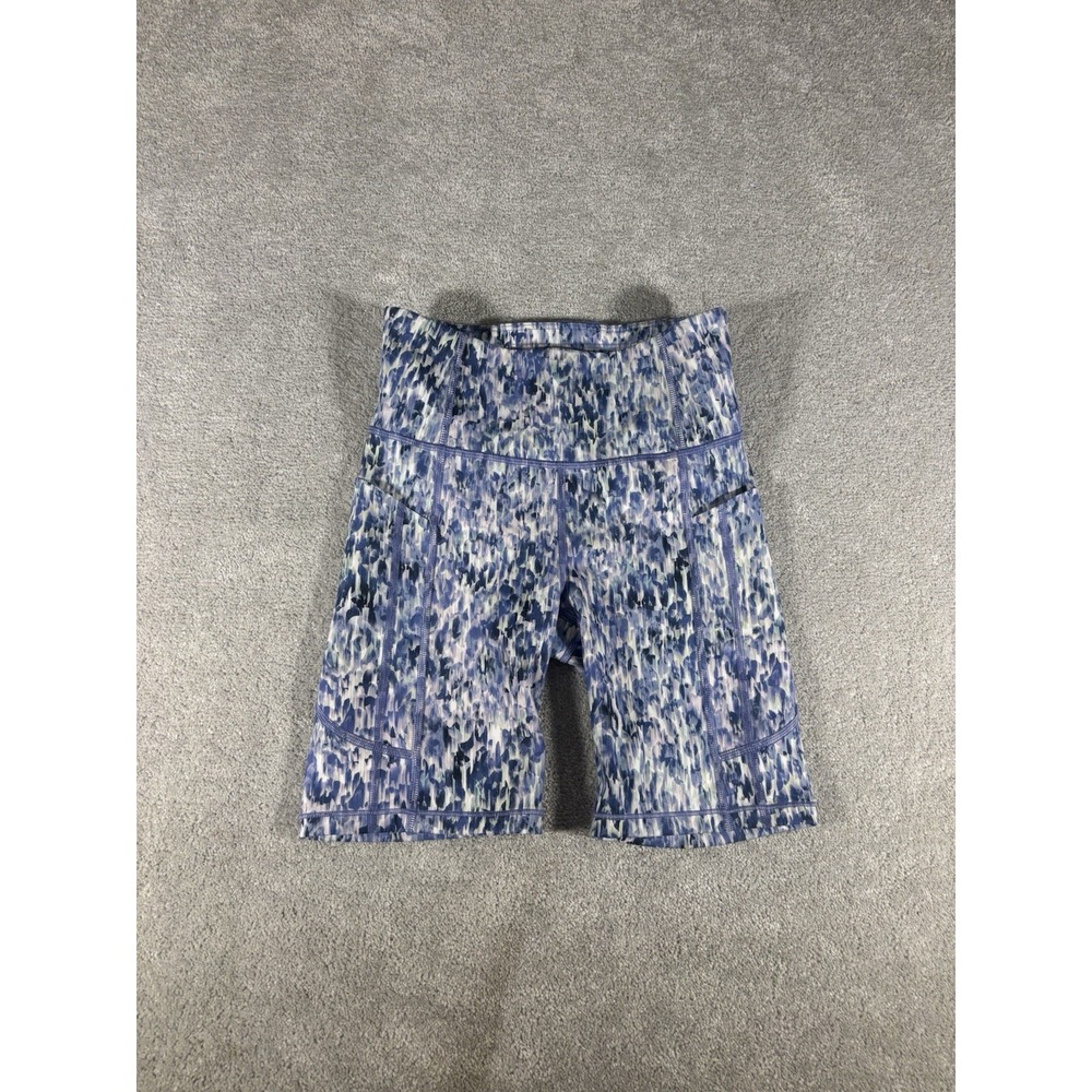 Womens Athleta Ultimate Stash 7" Shorts Xs Blue Print Pockets